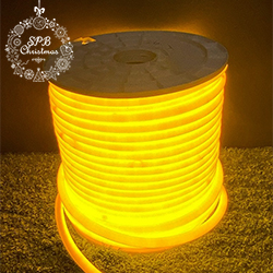 Гибкий неон круглый 360° (120LED на 1м, SMD2835, D13мм, IP68, бухта 100м) желтый