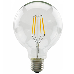 Филаментная ретро лампа Эдисона (Е27, G95мм, 4Вт, 2700К теплый белый)
